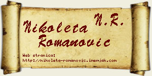 Nikoleta Romanović vizit kartica